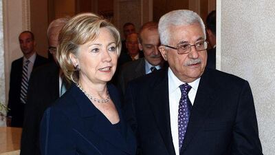 Hillary Clinton, the US secretary of state, and the Palestinian president Mahmoud Abbas met yesterday at the Emirates Palace hotel.
