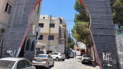 The giant key above the gateway at the camp. Sarah Maisey / The National