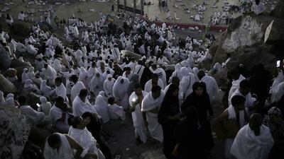 Official figures issued late on Saturday said the total number of pilgrims exceeds 1.8 million, with more than 1.3 million arrived from outside the kingdom. Nariman El-Mofty / AP Photo