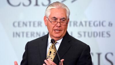 Secretary of State Rex Tillerson speaks at the Center for Strategic and International Studies on Wednesday, Oct. 18, 2017, in Washington. Jacquelyn Martin / AP Photo