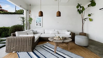 An alfresco cabana, located off the swimming pool. Courtesy Engel & Volkers