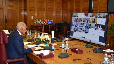 Ahmed Aboul Gheit, Secretary General of the League of Arab States, at the opening session of the Council of the Arab League. Courtesy Arab League