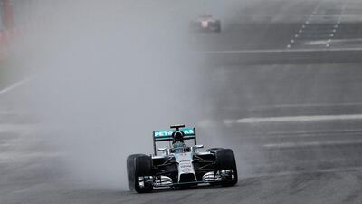 Nico Rosberg of Mercedes shown in action during qualifying on Saturday for the Belgian Grand Prix. Valdrin Xhemaj / EPA / August 23, 2014