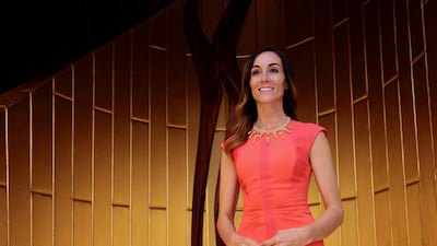 Amanda Lindhout speaks during an engagement at Shangri-la Hotel in Dubai. Jeffrey E Biteng / The National