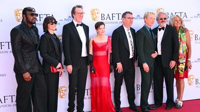 Kadiff Kirwan, guest, Will Smith, Aimee-Ffion Edwards, guest, Freddie Fox, Graham Yost and guest. Getty Images