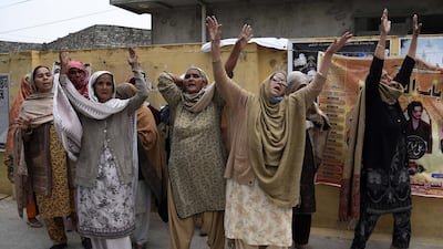 Distraught relatives of victims. Pakistan's President Asif Ali Zardari said the attack was 'a crime against humanity'. EPA