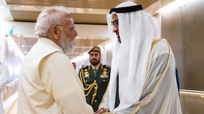 Sheikh Mohamed and Mr Modi