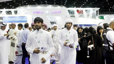 Emiratis attend the Careers UAE event at the World Trade Center in Dubai. Christopher Pike / The National