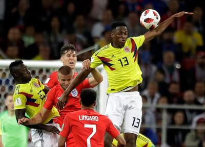 Colombia's Yerry Mina. AP Photo