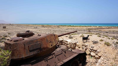 A Soviet-era tank rusts on the northern coast of the Yemeni island of Ghubbah. AFP