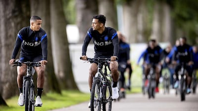 Mohamed Ihattaren, left, and defender Owen Wijndal. AFP