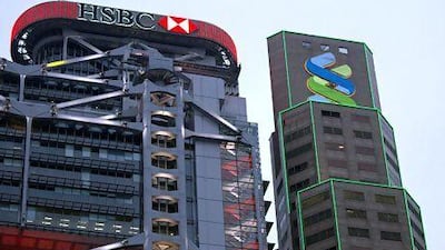 Both HSBC and Standard Chartered last week reported a dip in Middle East income. Jerome Favre/Bloomberg