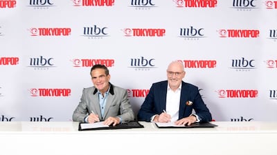 Sam Barnett, CEO of MBC Group, and Stu Levy, CEO of Tokyopop. The two companies have joined forces to launch MBC Anime