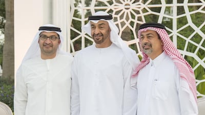 Sheikh Mohammed bin Zayed, Crown Prince of Abu Dhabi and Deputy Supreme Commander of the Armed Forces, attends the wedding reception of Ali Anwar Gargash (not shown). Mohamed Al Suwaidi / Crown Prince Court - Abu Dhabi