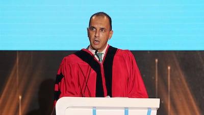Dr Seghir addresses the guests and graduating students