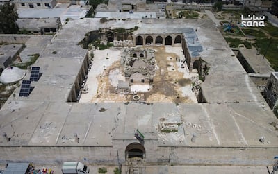 Maarat Al Numan Museum in Idlib, which houses one of Syria’s most important collections of Roman and Byzantine mosaics and is awaiting restoration after sustaining damage during the war. Sana