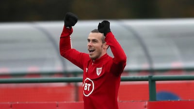 Gareth Bale during a Wales training session at The Vale Resort, Pontyclun. PA