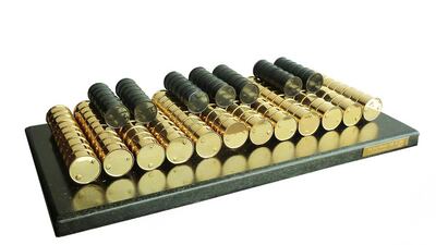 Rhythm of Life, bronze, plated with 24K gold, on a granite base. Courtesy Jamal Al Suwaidi