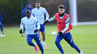 Chelsea's Jorginho at training. Getty