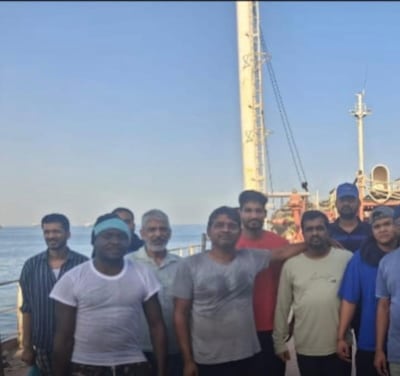 The crew of the Harbour Phoenix after they were freed from Bandar Abbas jail in May this year. Photo: Paul Justin