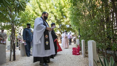 A Remembrance Day service took place St Martin's Anglican Church in Sharjah. Ruel Pableo for The National
