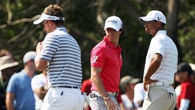 Luke Donald, Rory Mcllroy and Tiger Woods played together for the second round.