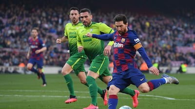 Barcelona's Lionel Messi in action. AFP