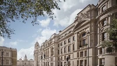 The exterior seen from Horse Guards Avenue.