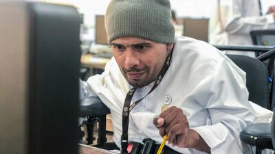 Salem Bawazir heads a team that hires and trains people with disabilities to work for Expo 2020 Dubai. He has cerebral palsy. Courtesy Expo 2020 Dubai