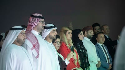 Sheikha Mahra bint Mohammed (in red) joined the celebration