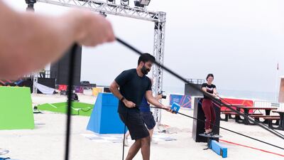 The Weakest Link obstacle at the Gov Games site on Kite Beach.