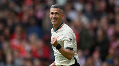 Luis Garcia of Liverpool celebrates scoring his team's first goal. Getty