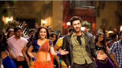 Madhuri Dixit and Ranbir Kapoor in the song Ghagra, in Yeh Jawaani Hai Dewaani. Courtesy Dharma Productions