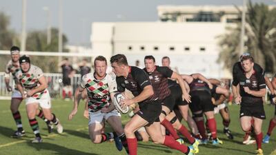 Abu Dhabi Harlequins hold on to win over Dubai Exiles, as West Asia Championship goes into Final game, Abu Dhabi, UAE, 4 March 2016, Vidhyaa for The National