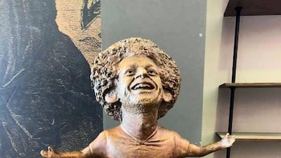 Image of a statue of Mohamed Salah taken from social media.