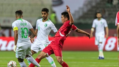 Saudi Arabia, in white, lorded it over North Korea during their Asian Cup game at Rashid Stadium in Dubai. Saudi won 4-0.