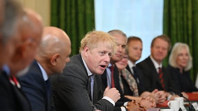 Britain's Prime Minister Boris Johnson hosts the first post-reshuffle Cabinet meeting in Downing Street, central London. AFP