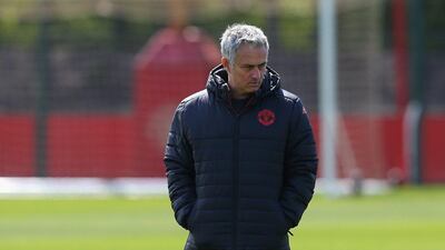 Jose Mourinho overlooks training ahead of Manchester United's Europa League semi-final first leg tie against Celta Vigo. Alex Livesey / Getty Images