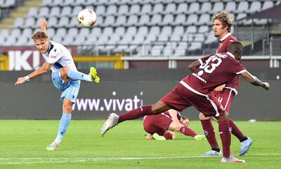 Ciro Immobile scored in Lazio's 2-1 win over Torino. EPA
