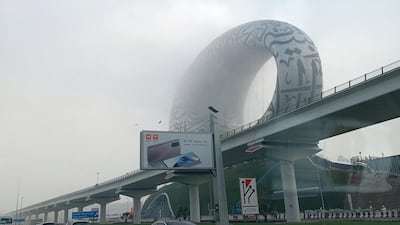 View of the early morning fog in Dubai. Pawan Singh / The National
