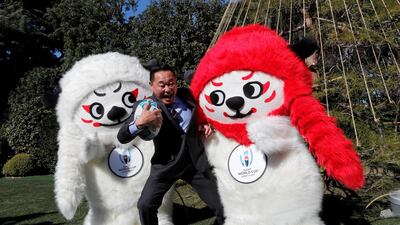 Ren and G, the official mascots for the 2019 Rugby World Cup in Japan. Kim Kyung-Hoon / Reuters