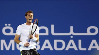 Andy Murray reacts during his semi-final win over Rafael Nadal at the Mubadala World Tennis Championship in Abu Dhabi last week. Francois Nel / Getty Images / January 2, 2015