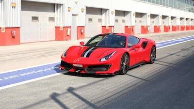 The Ferrari 488 Pista at Dubai Autodrome. Ferrari