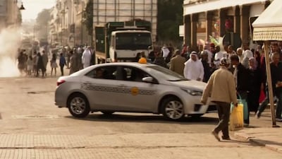 A scene from Homeland where Morocco stands in for Abu Dhabi. Only the taxi looks right.