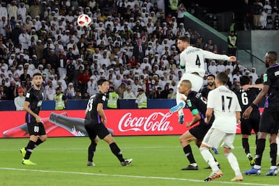 Sergio Ramos rises to head home Real Madrid's third goal. EPA