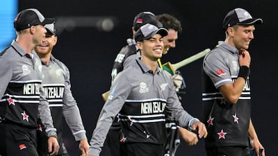 New Zealand players leave the field after victory over Australia in the T20 World Cup 2022 at the Sydney Cricket Ground on October 22, 2022. AFP