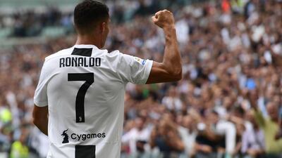 Ronaldo celebrates after scoring his second goal. AFP