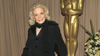 Lauren Bacall backstage during the 82nd Academy Awards in Los Angeles. Vince Bucci / AP Photo