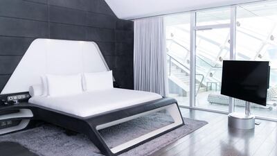 Inside the Extreme Wow Suite at the W Abu Dhabi – Yas Island.