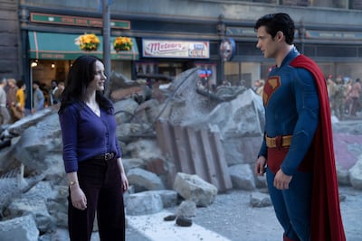 Rachel Brosnahan, left, and David Corenswet in Superman. Photo: Warner Bros Pictures